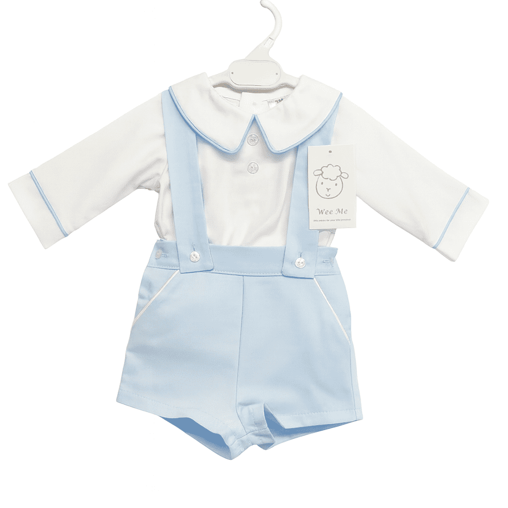*SALE* Baby Boy Blue Cotton Strap with Shirt Outfit "MYDC004B"