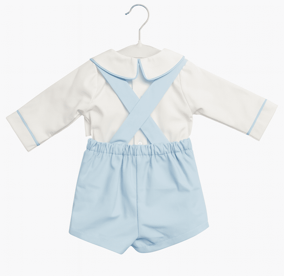 *SALE* Baby Boy Blue Cotton Strap with Shirt Outfit "MYDC004B"