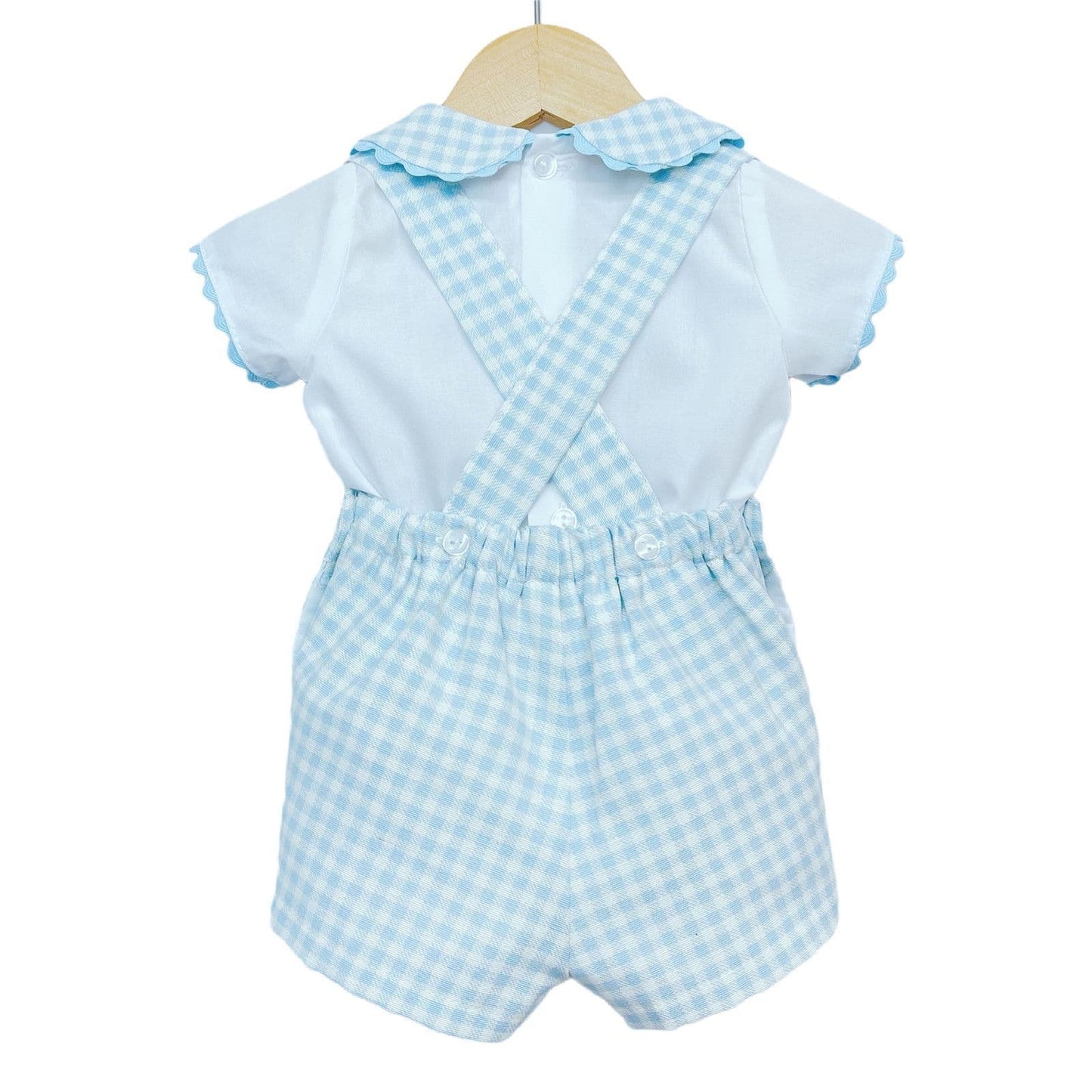 *SALE* Baby Boy Blue Gingham H Strap Dungaree with Shirt "MYD2233"