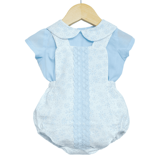 *SALE* Baby Boy Blue Print Romper Suit with Blue Shirt "MYD2221"