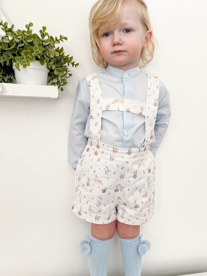 *SALE* Baby Boy Blue Rabbit Print Dungaree with Shirt "MYD2306"