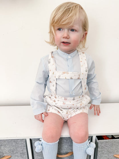 *SALE* Baby Boy Blue Rabbit Print Dungaree with Shirt "MYD2306"