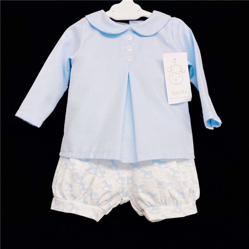 *SALE* Baby Boy Blue Rocking Horse Print Long Sleeve Jam Pants Suit MYD213