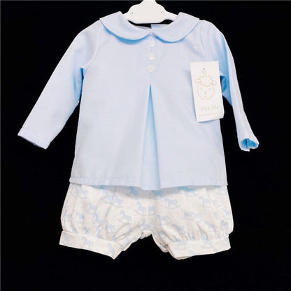 *SALE* Baby Boy Blue Rocking Horse Print Long Sleeve Jam Pants Suit MYD213