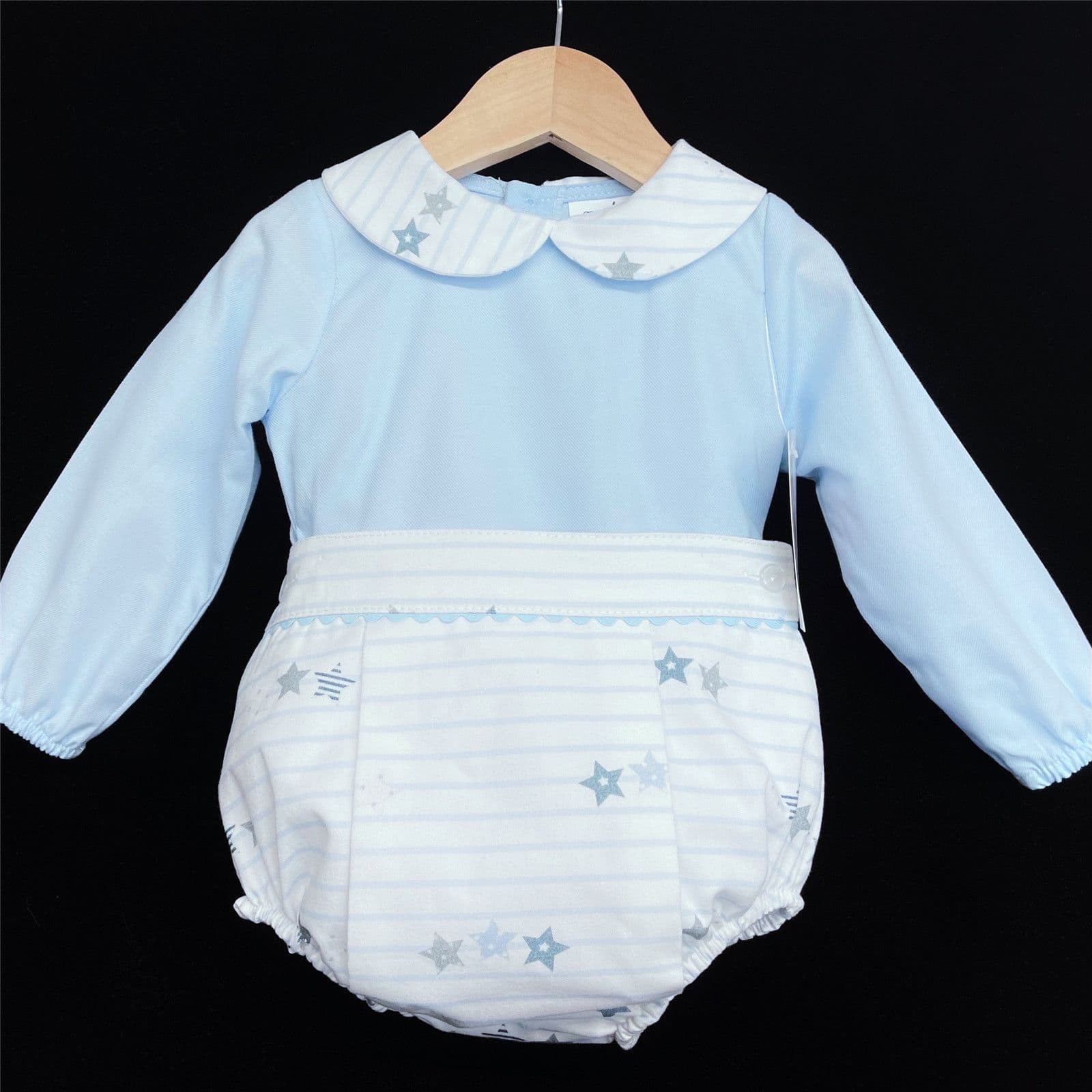 *SALE* Baby Boy Blue Star Print Shorts with Collar Shirt "LM154"