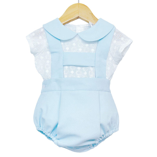 *SALE* Baby Boy Blue Waffle Romper H Strap with Shirt "MYD2212"