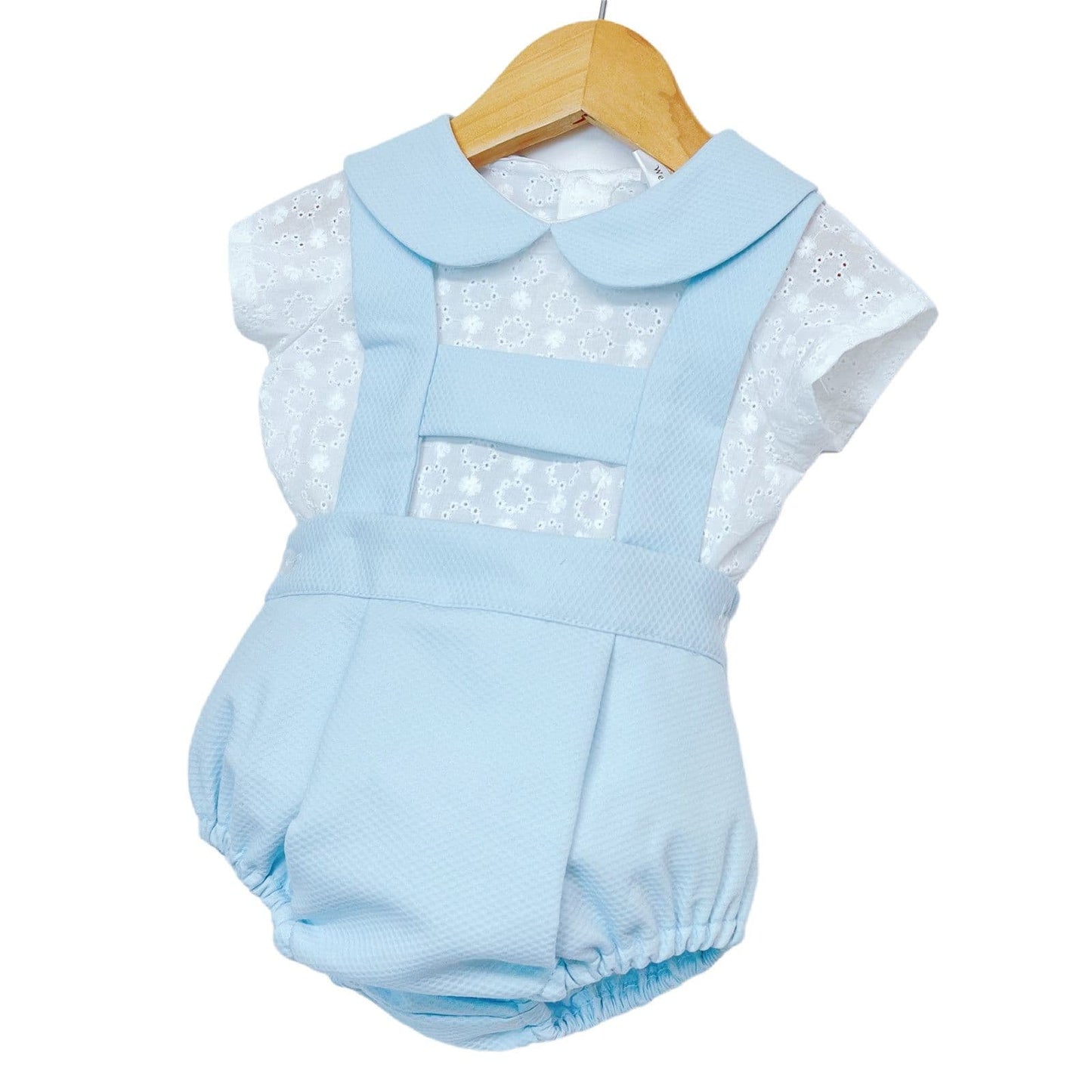 *SALE* Baby Boy Blue Waffle Romper H Strap with Shirt "MYD2212"
