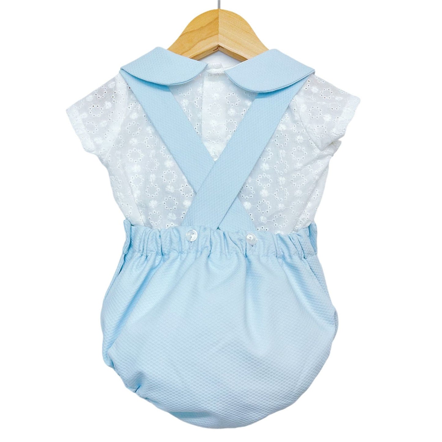 *SALE* Baby Boy Blue Waffle Romper H Strap with Shirt "MYD2212"