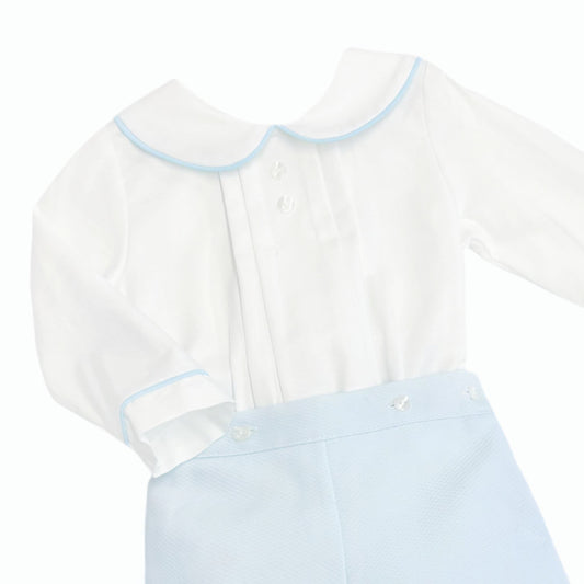*SALE* Baby Boy Blue Waffle Shorts with Shirt "MYD2364"