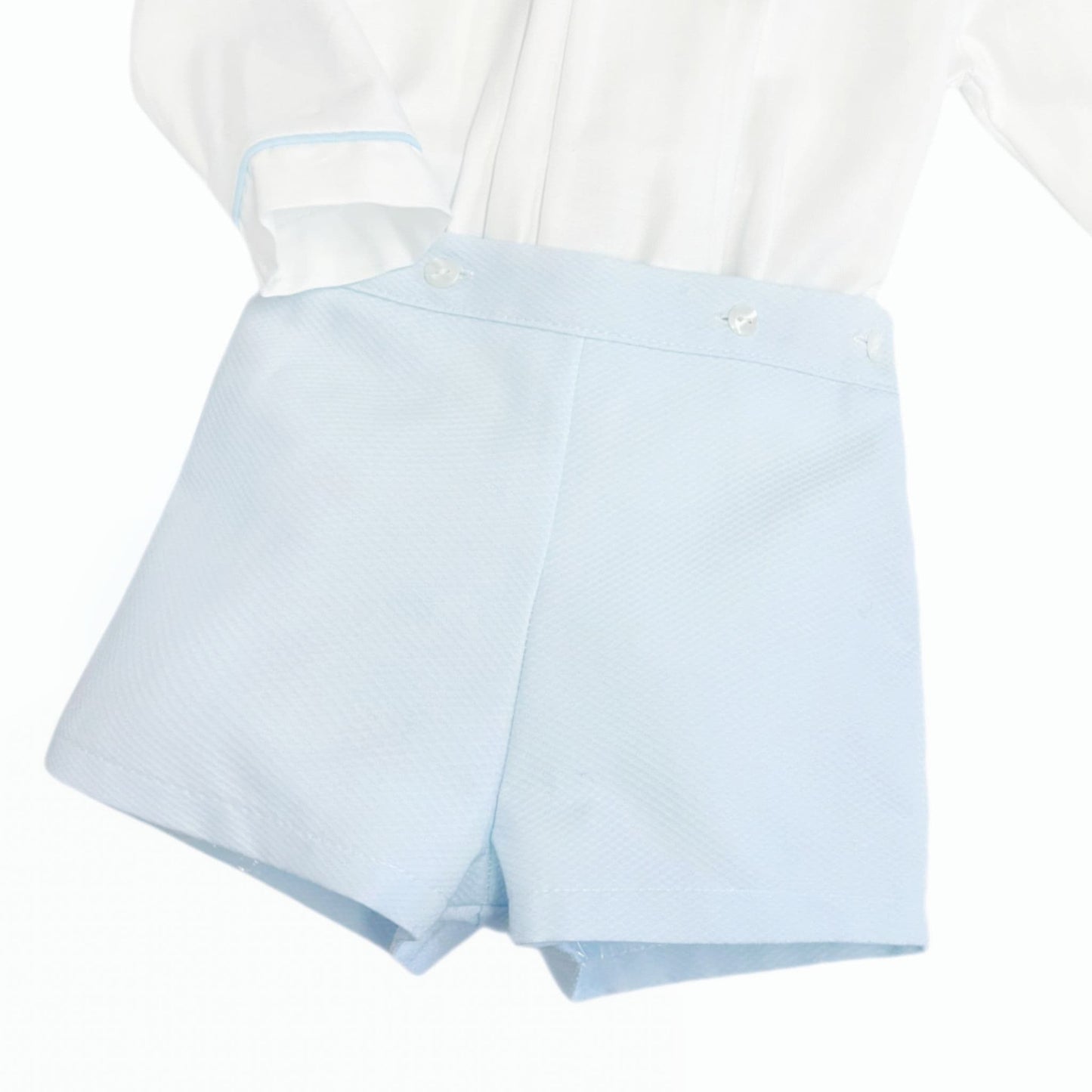 *SALE* Baby Boy Blue Waffle Shorts with Shirt "MYD2364"