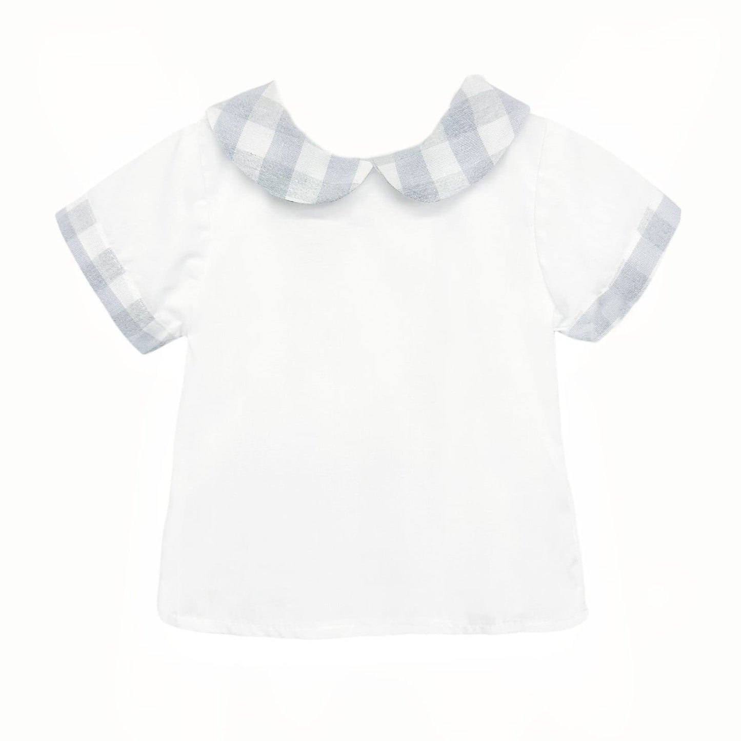*SALE* Baby Boy Grey Check Smocked Romper with Top "MYD2449G"