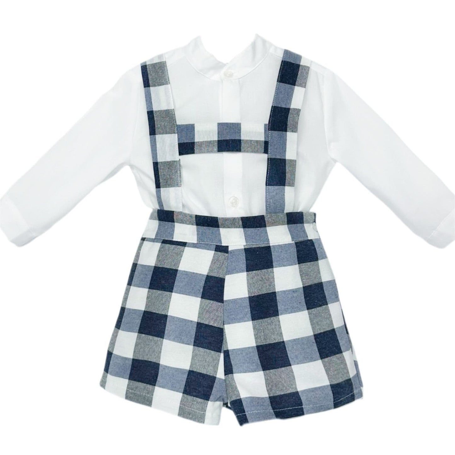 *SALE* Baby Boy Navy Checked Dungaree with Shirt "MYDB2480N"