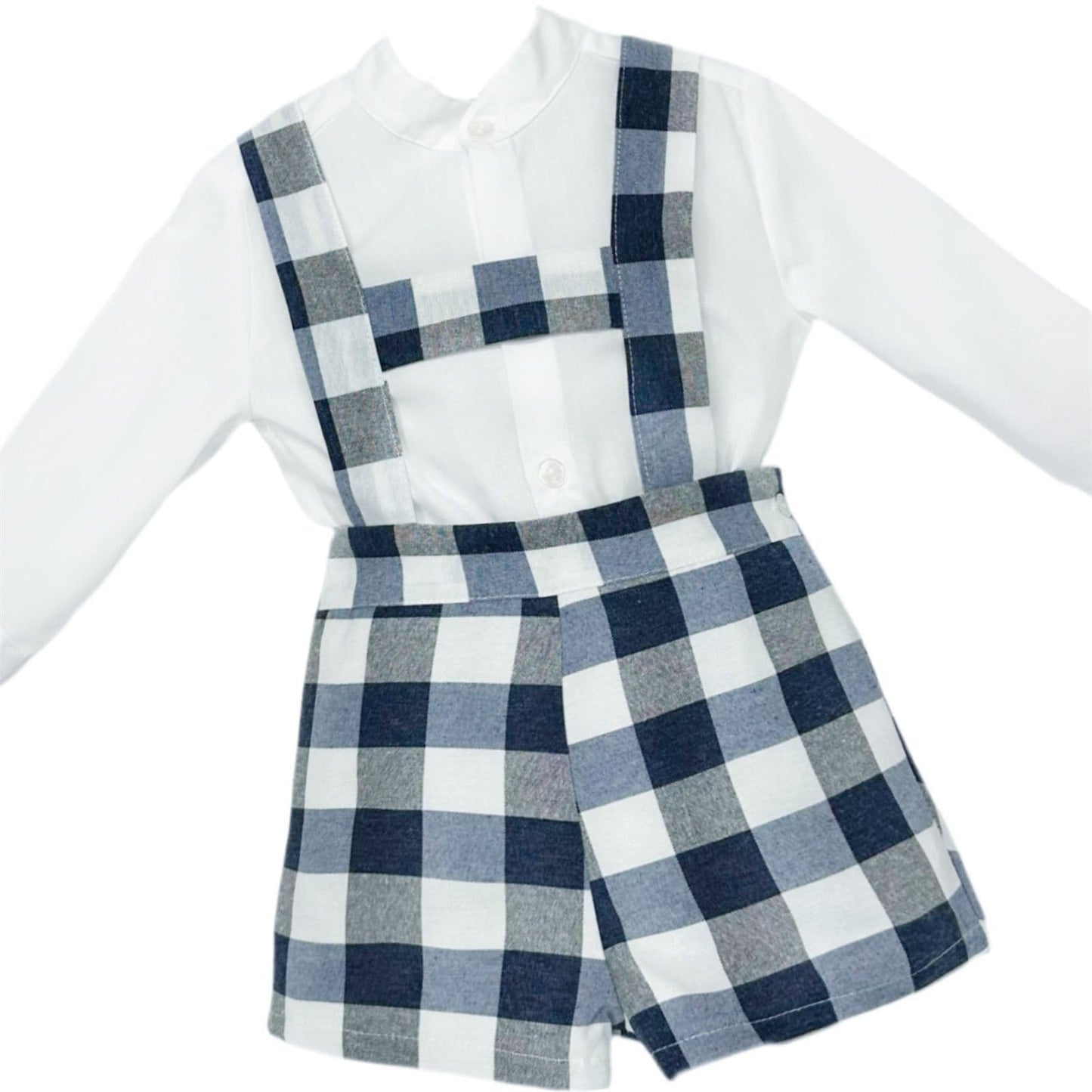 *SALE* Baby Boy Navy Checked Dungaree with Shirt "MYDB2480N"