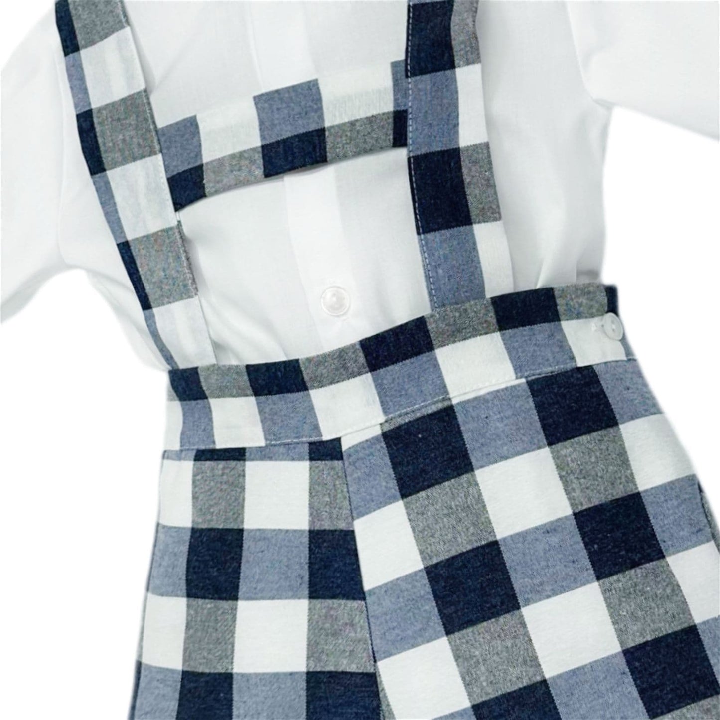 *SALE* Baby Boy Navy Checked Dungaree with Shirt "MYDB2480N"
