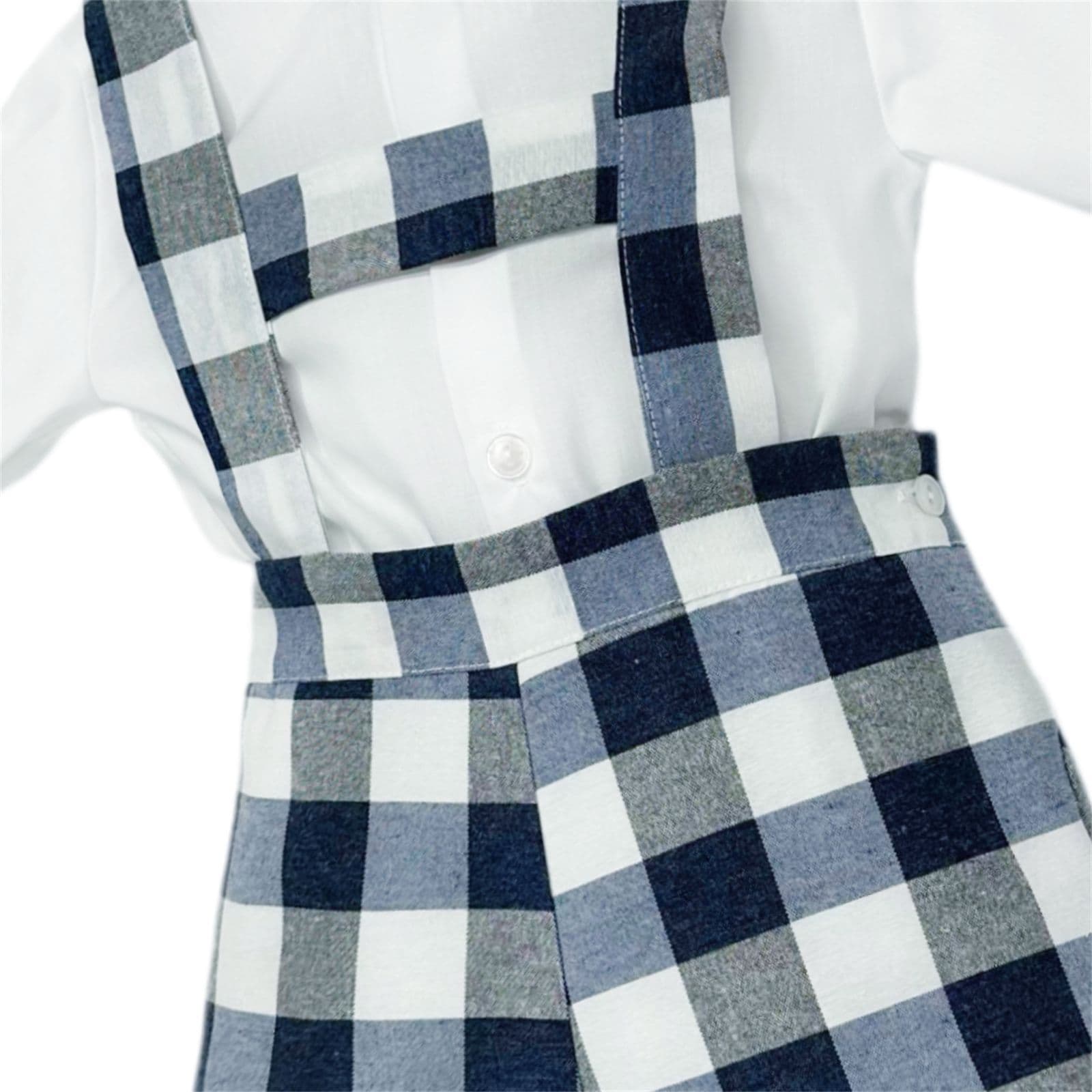 *SALE* Baby Boy Navy Checked Dungaree with Shirt "MYDB2480N"