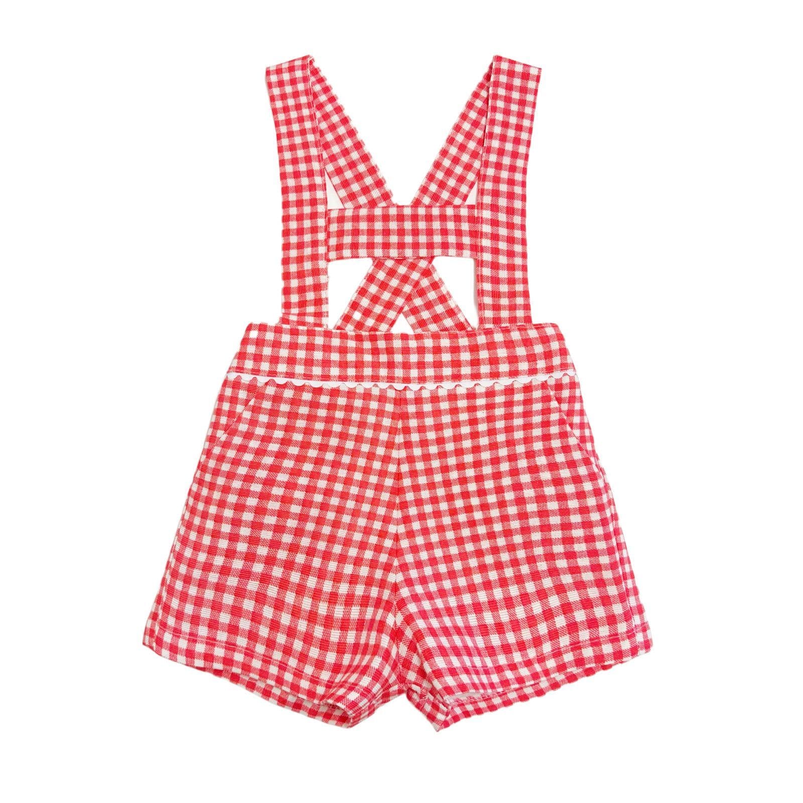 *SALE* Baby Boy Red Checked H Strip Dungaree with Shirt "MYD822"