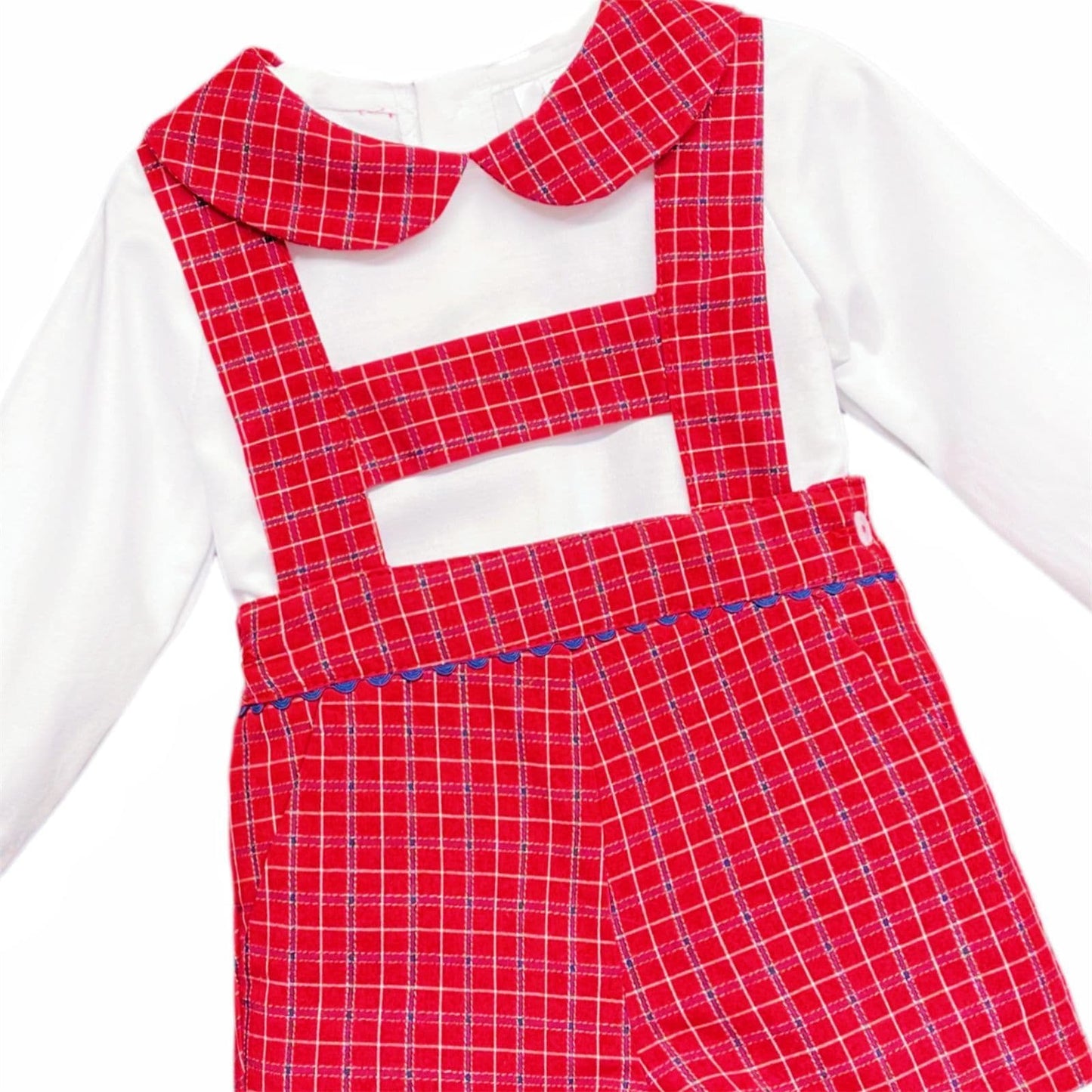 *SALE* Baby Boy Red Tartan H Strip Dungaree with Shirt Christmas "MYD1863"