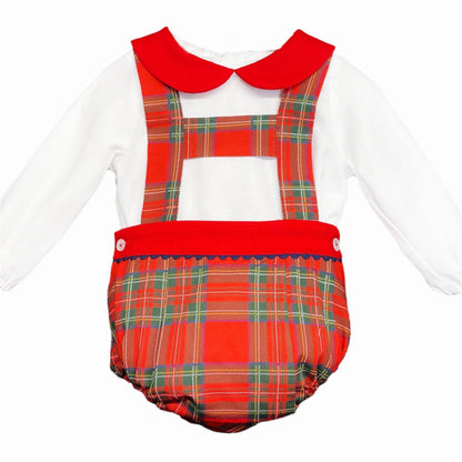 *SALE* Baby Boy Red Tartan H Strip Romper with Shirt Christmas "MYD825"