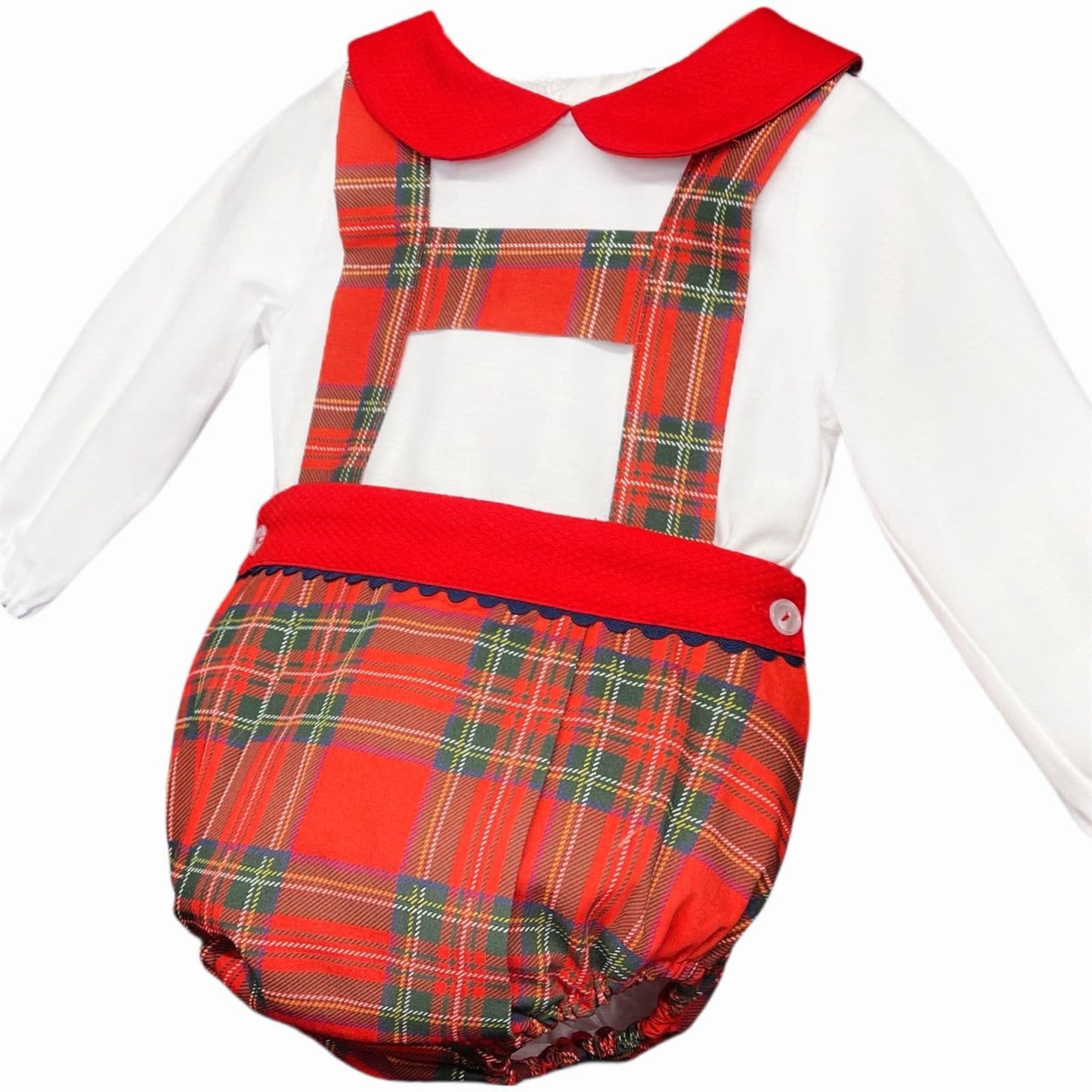 *SALE* Baby Boy Red Tartan H Strip Romper with Shirt Christmas "MYD825"