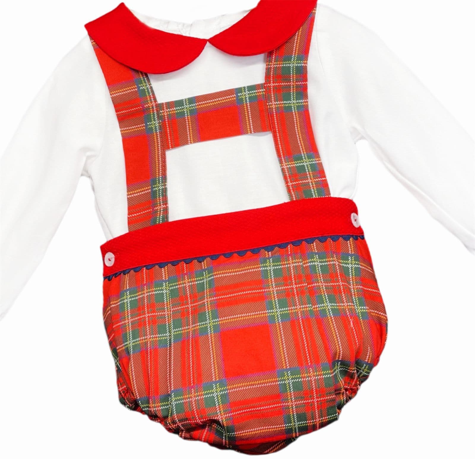 *SALE* Baby Boy Red Tartan H Strip Romper with Shirt Christmas "MYD825"