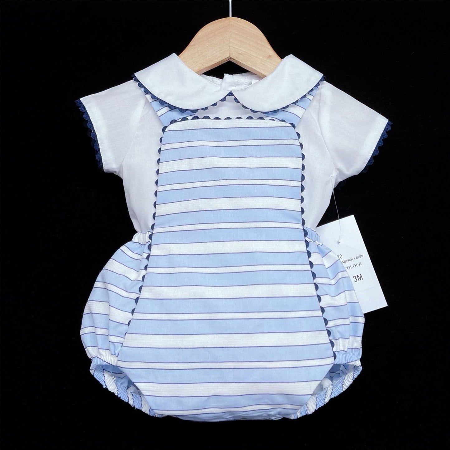 *SALE* Baby Boy Spanish Blue Striped Dungaree Outfit "LM020"