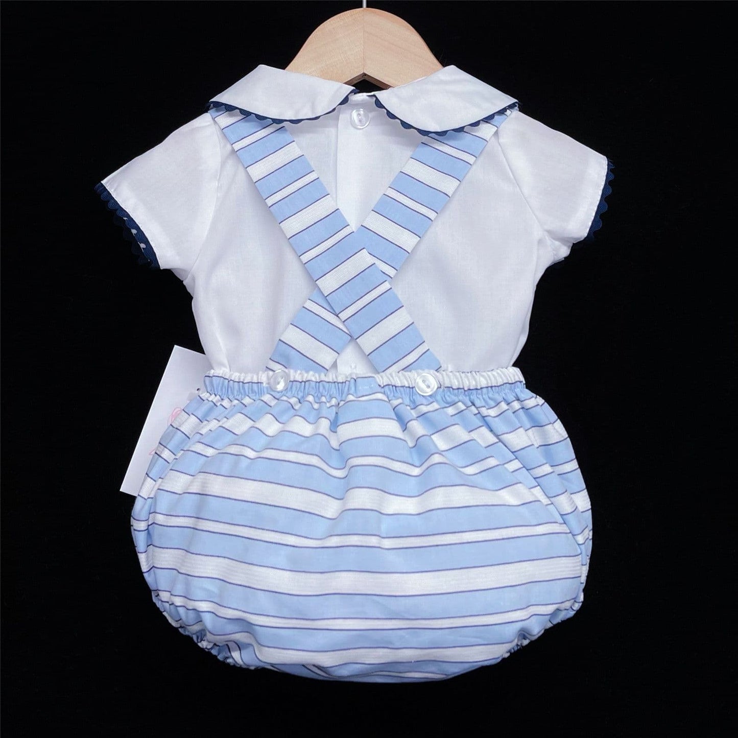 *SALE* Baby Boy Spanish Blue Striped Dungaree Outfit "LM020"