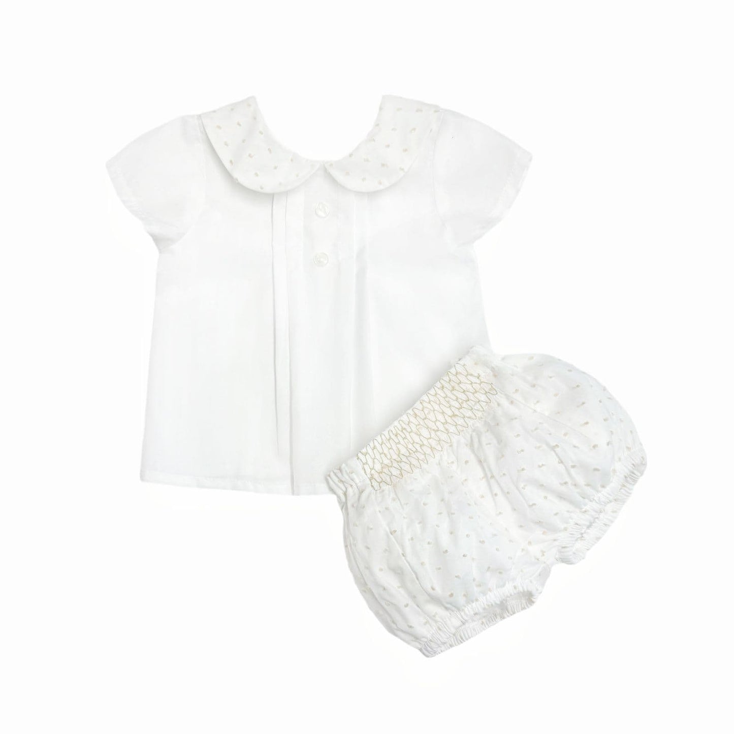 *SALE* Baby Boy White/Sand Plumetis Jam Pants with Top "MYD2460"