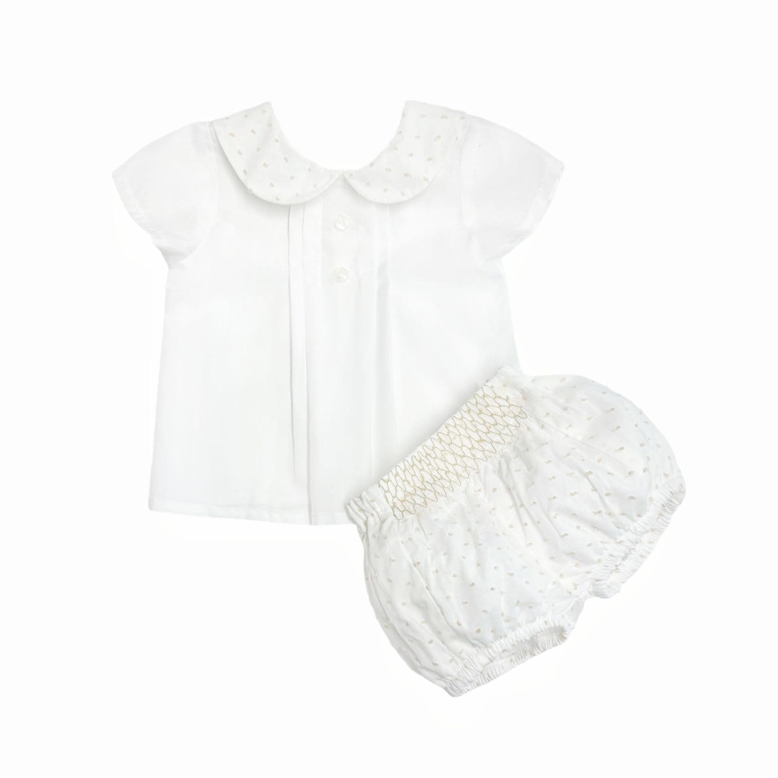 *SALE* Baby Boy White/Sand Plumetis Jam Pants with Top "MYD2460"