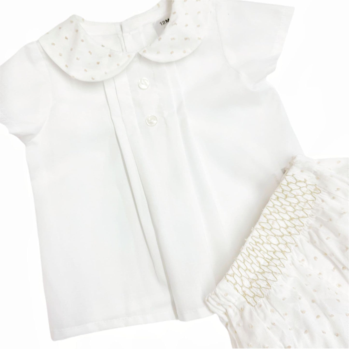 *SALE* Baby Boy White/Sand Plumetis Jam Pants with Top "MYD2460"