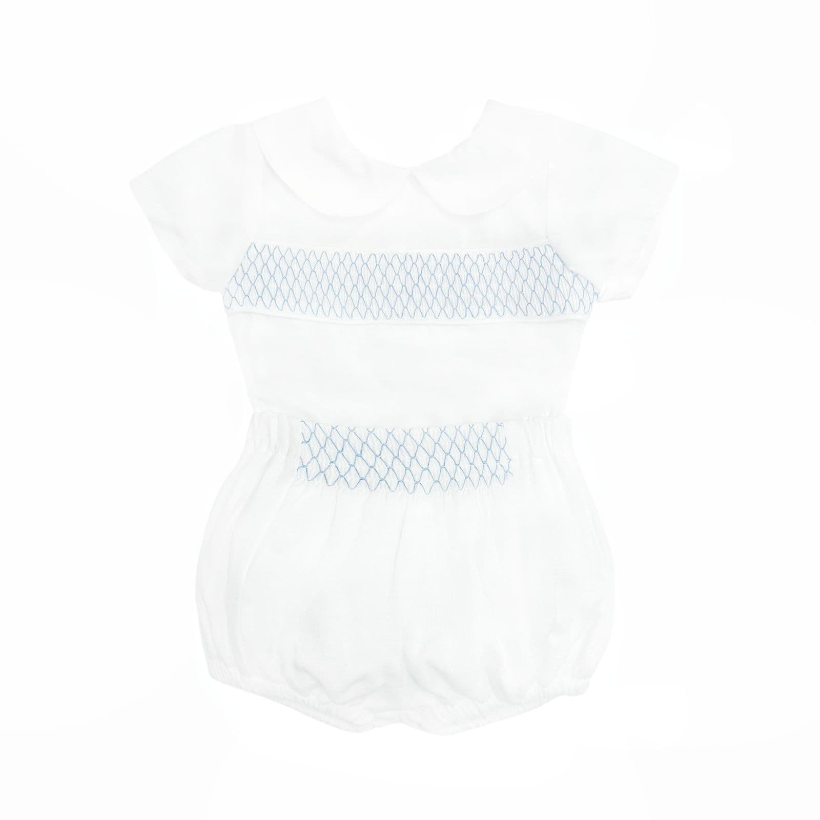 *SALE* Baby Boy White Smocked Outfit Shorts with Top "MYD2457"