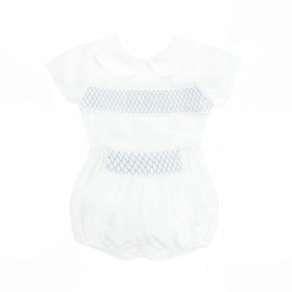 *SALE* Baby Boy White Smocked Outfit Shorts with Top "MYD2457"