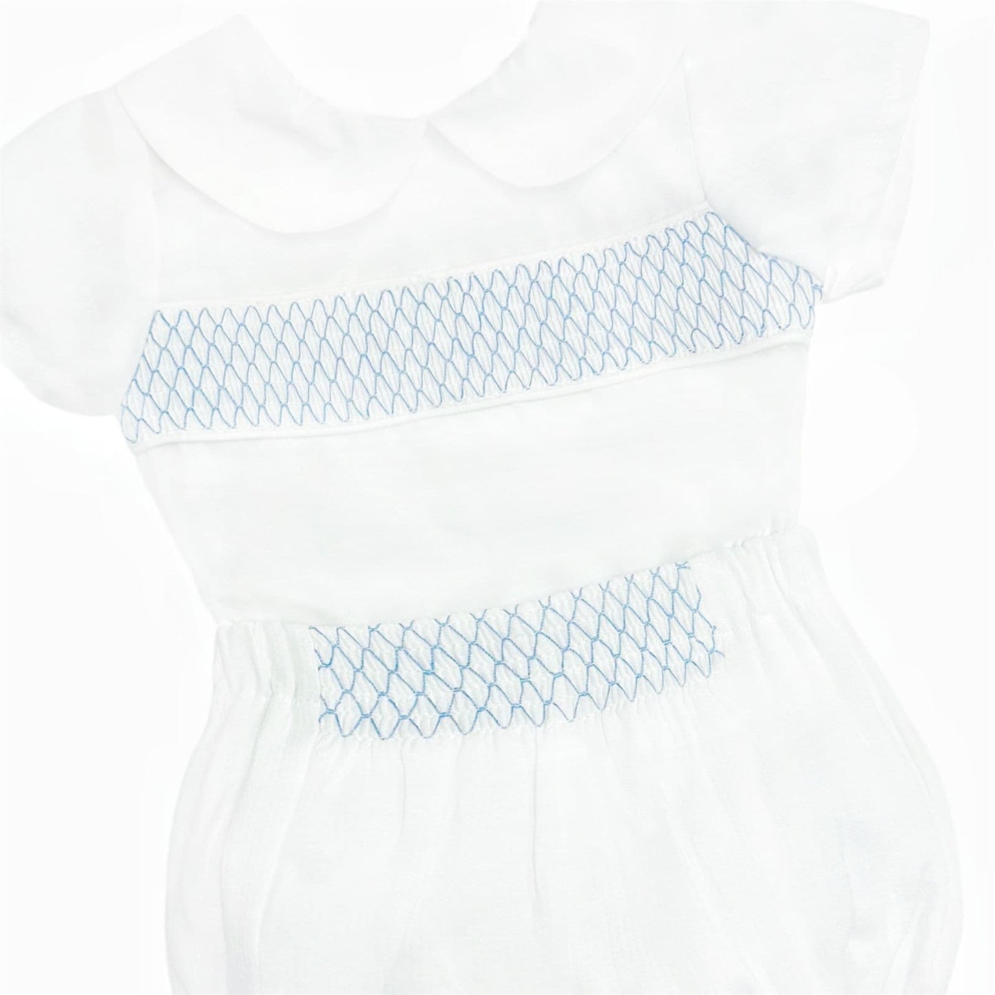 *SALE* Baby Boy White Smocked Outfit Shorts with Top "MYD2457"
