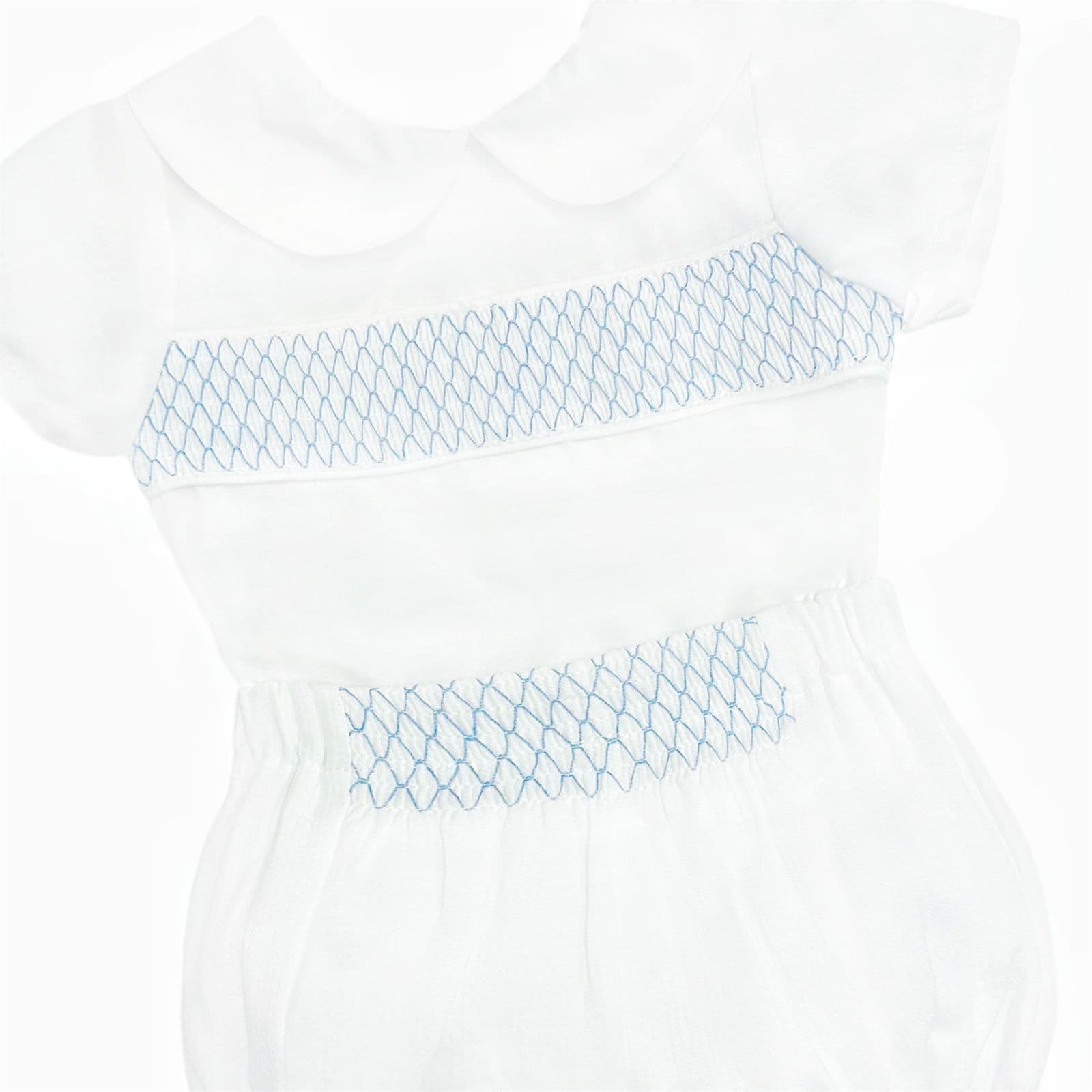 *SALE* Baby Boy White Smocked Outfit Shorts with Top "MYD2457"