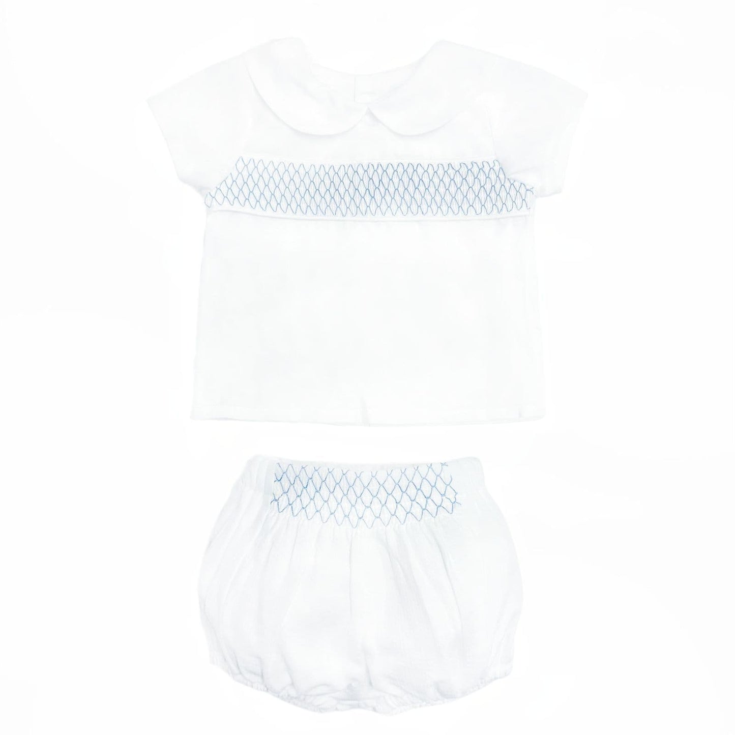 *SALE* Baby Boy White Smocked Outfit Shorts with Top "MYD2457"