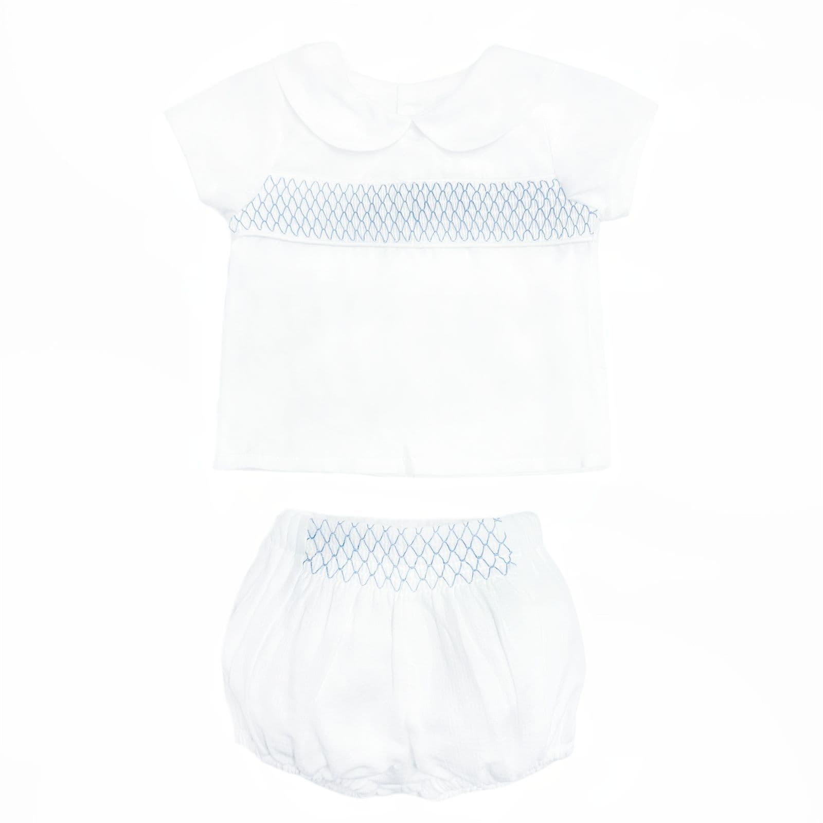 *SALE* Baby Boy White Smocked Outfit Shorts with Top "MYD2457"