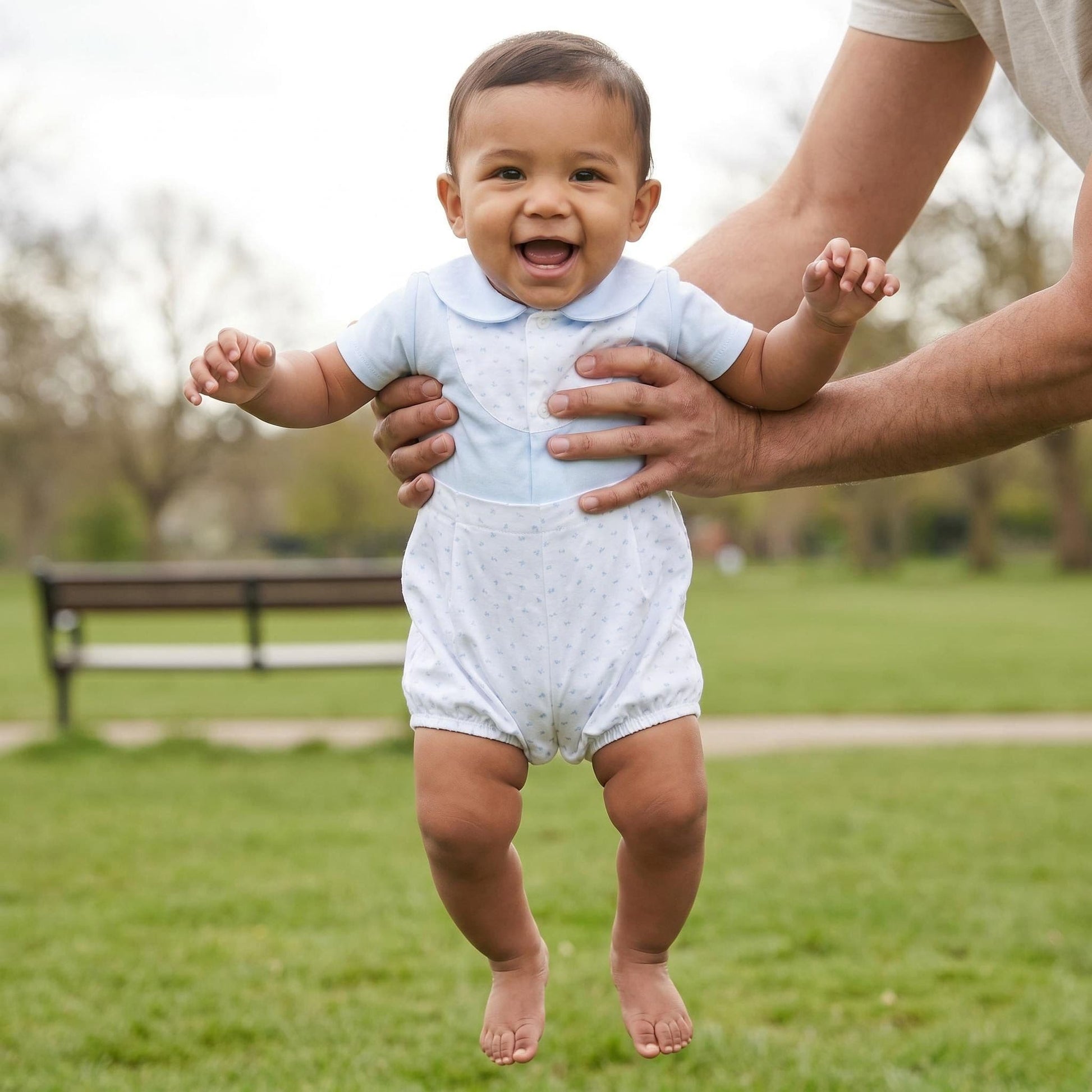 *SALE* Baby Boy White Smocked Shorts with Top "MYD2461"