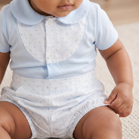 *SALE* Baby Boy White Smocked Shorts with Top "MYD2461"