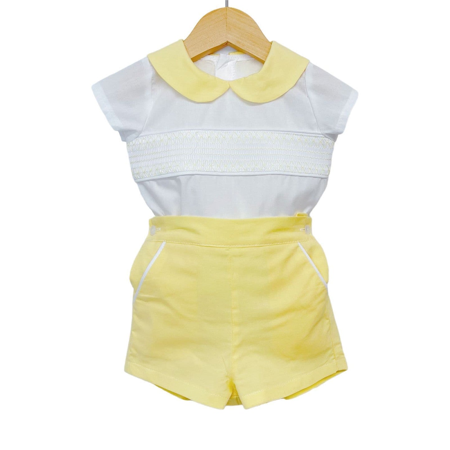 *SALE* Baby Boy Yellow Smocked Shirt with Shorts "MYD2223Y"