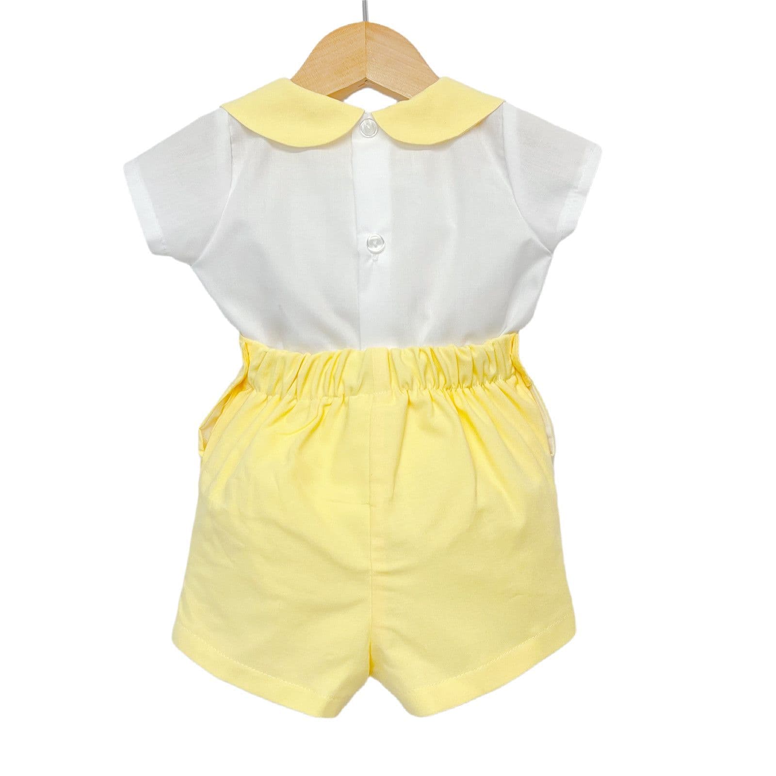 *SALE* Baby Boy Yellow Smocked Shirt with Shorts "MYD2223Y"