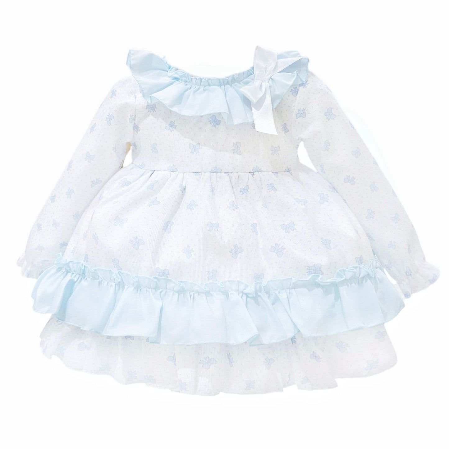 *SALE* Baby Girl Blue Bow Print Puff Ball Dress with Pants "MYD25215"