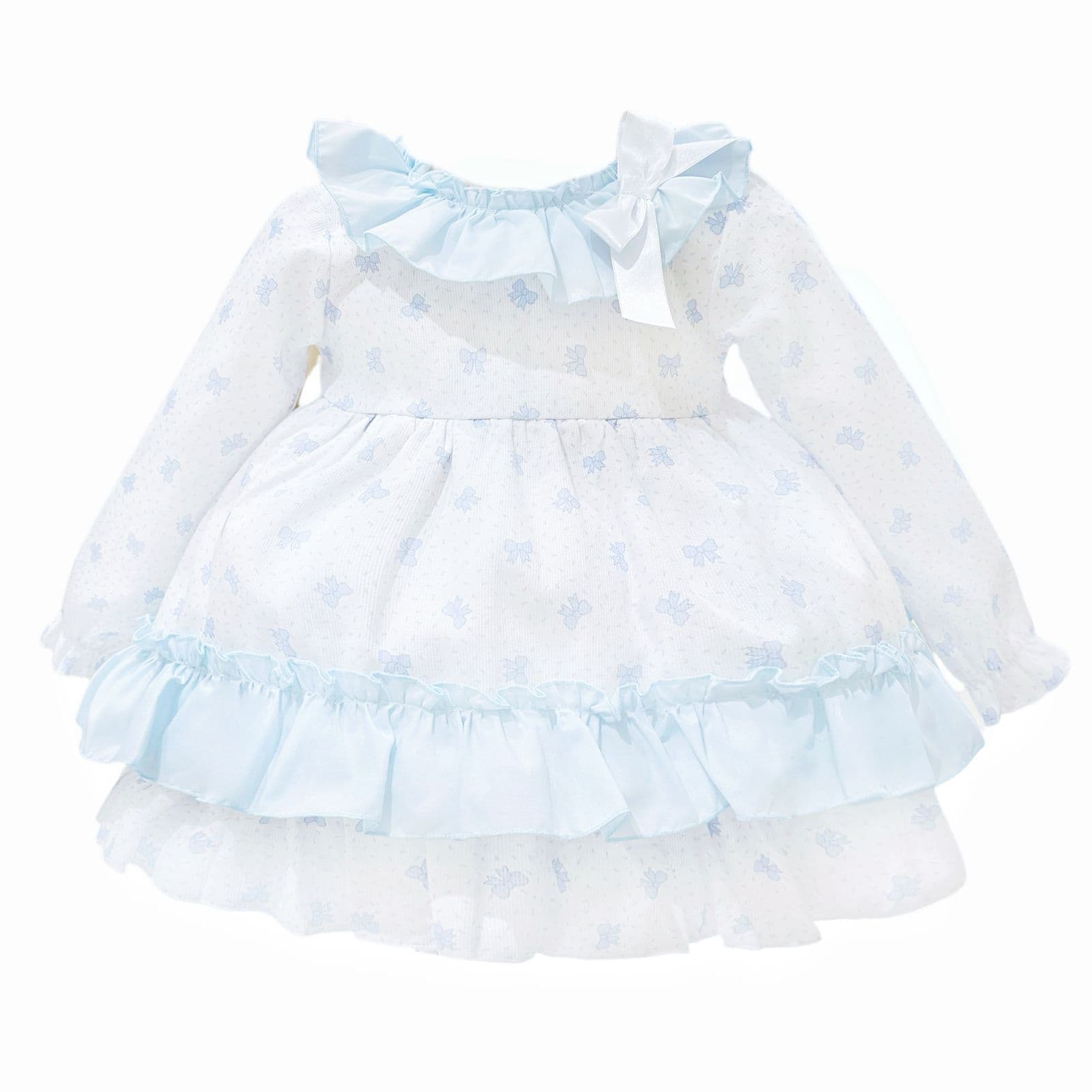 *SALE* Baby Girl Blue Bow Print Puff Ball Dress with Pants "MYD25215"