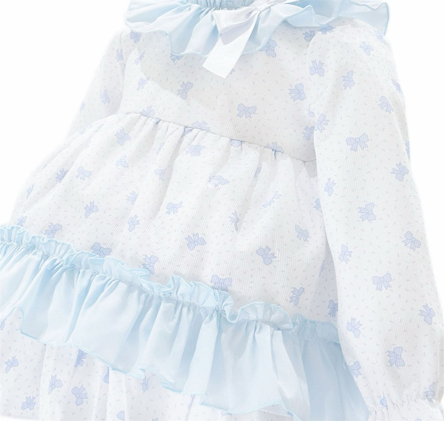 *SALE* Baby Girl Blue Bow Print Puff Ball Dress with Pants "MYD25215"
