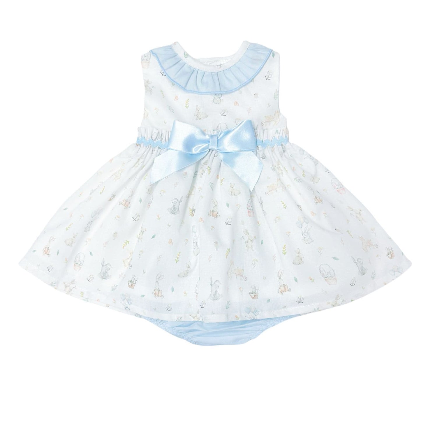 *SALE* Baby Girl Blue Bunny Print Dress with Pants "MYD2308"