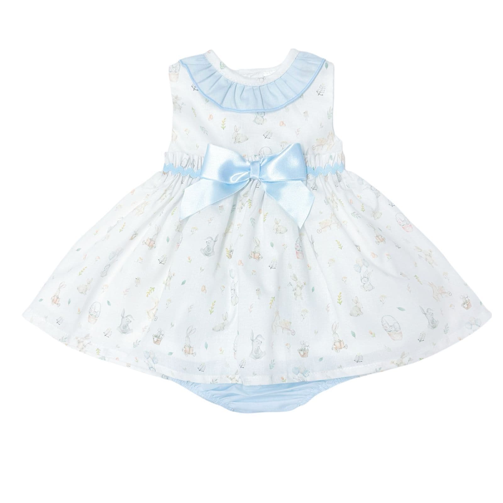 *SALE* Baby Girl Blue Bunny Print Dress with Pants "MYD2308"