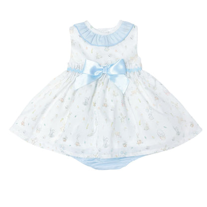 *SALE* Baby Girl Blue Bunny Print Dress with Pants "MYD2308"