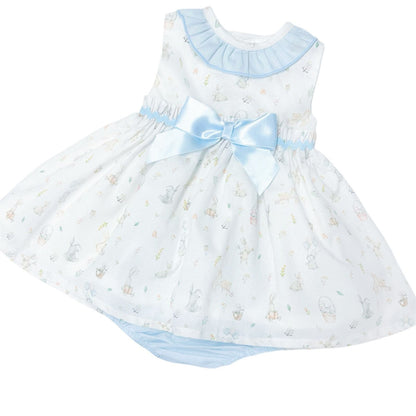*SALE* Baby Girl Blue Bunny Print Dress with Pants "MYD2308"