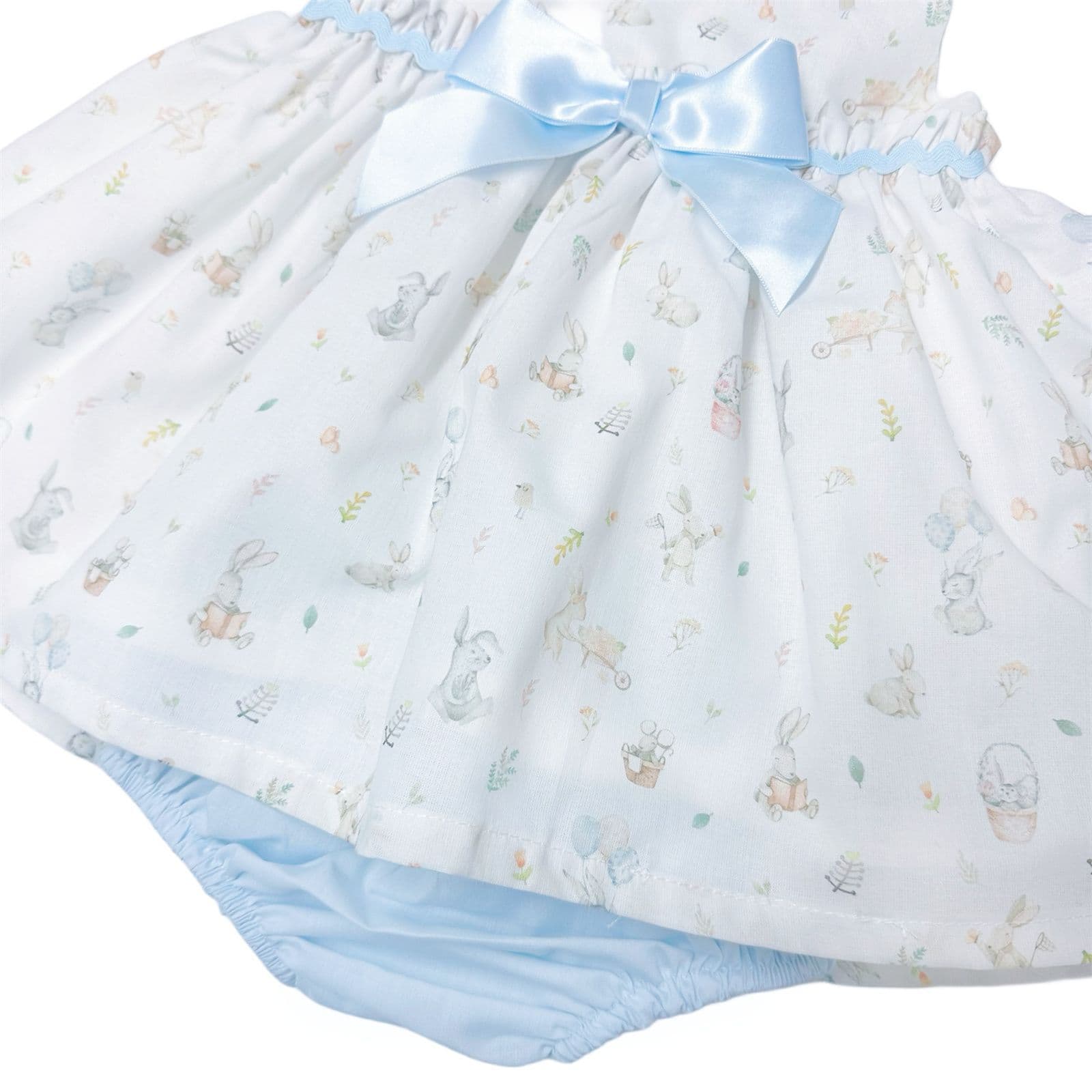 *SALE* Baby Girl Blue Bunny Print Dress with Pants "MYD2308"