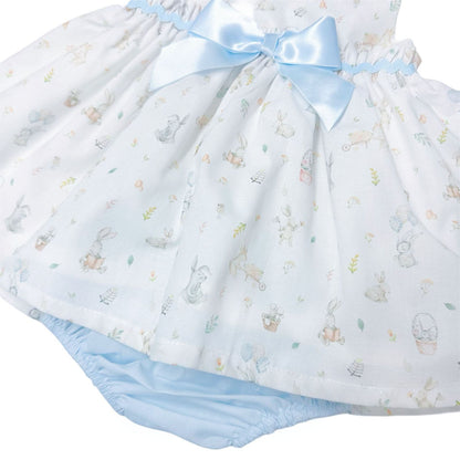 *SALE* Baby Girl Blue Bunny Print Dress with Pants "MYD2308"