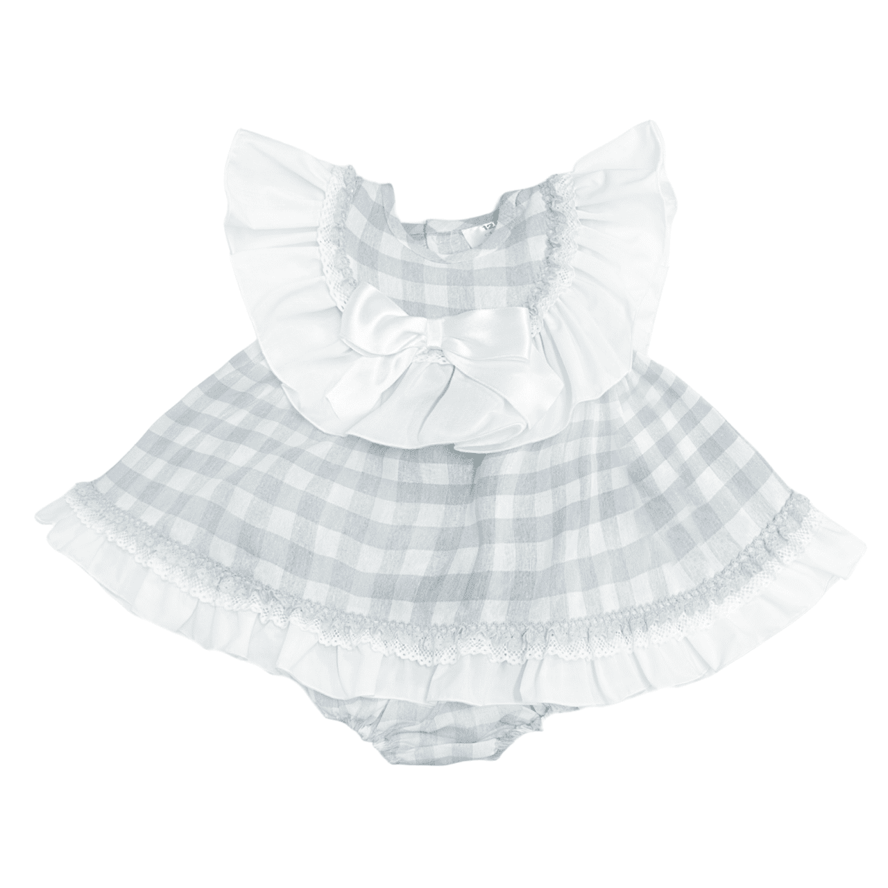 *SALE* Baby Girl Blue Checked Cotton Puff Ball Dress "MYD2466"
