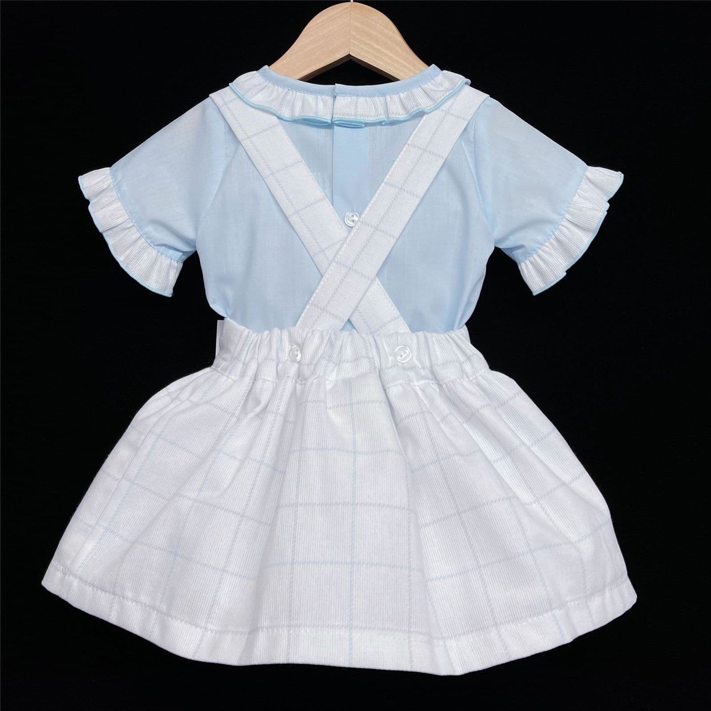 SALE" Baby Girl Blue Checked Pinafore Dress with Blue Shirt "MYD306 B